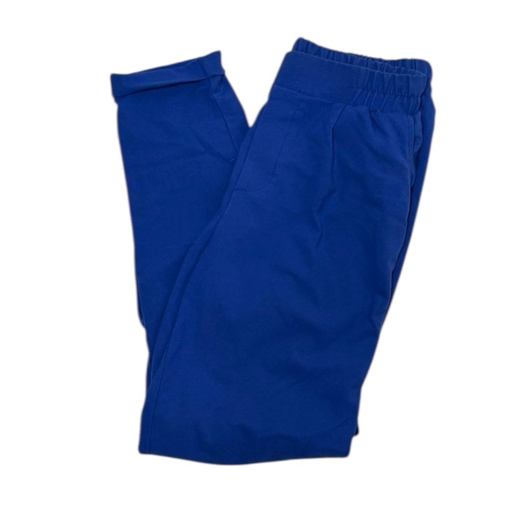 Bershka blue baggy pants pleated tapered‎ leg cuffed hem pullon Small